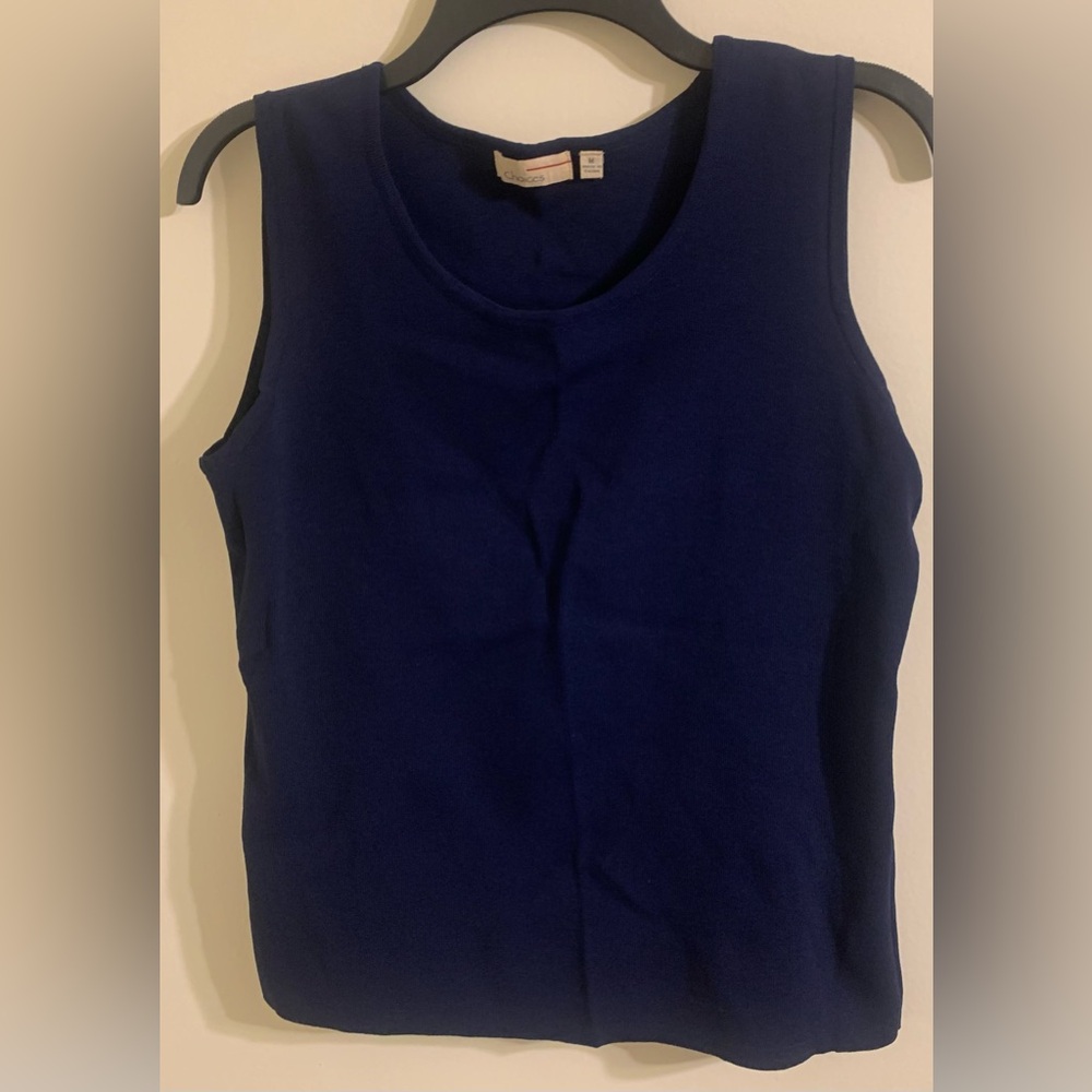Choices Blue Fitted Sleeveless Tank Top